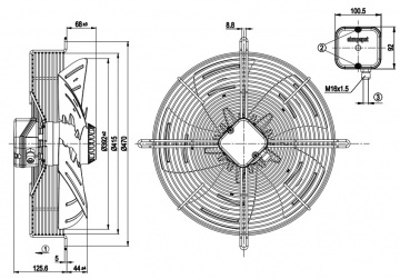 Ventilator axial de aspiratie EBM S4D 400-AP12-35/S